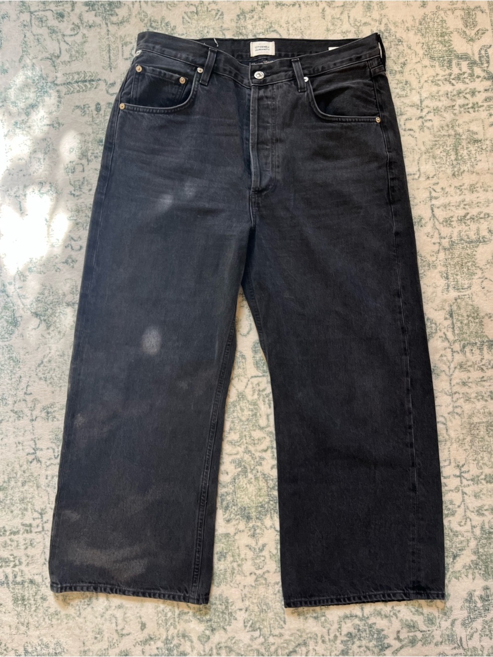 Citizens of Humanity high waisted wide leg black jeans